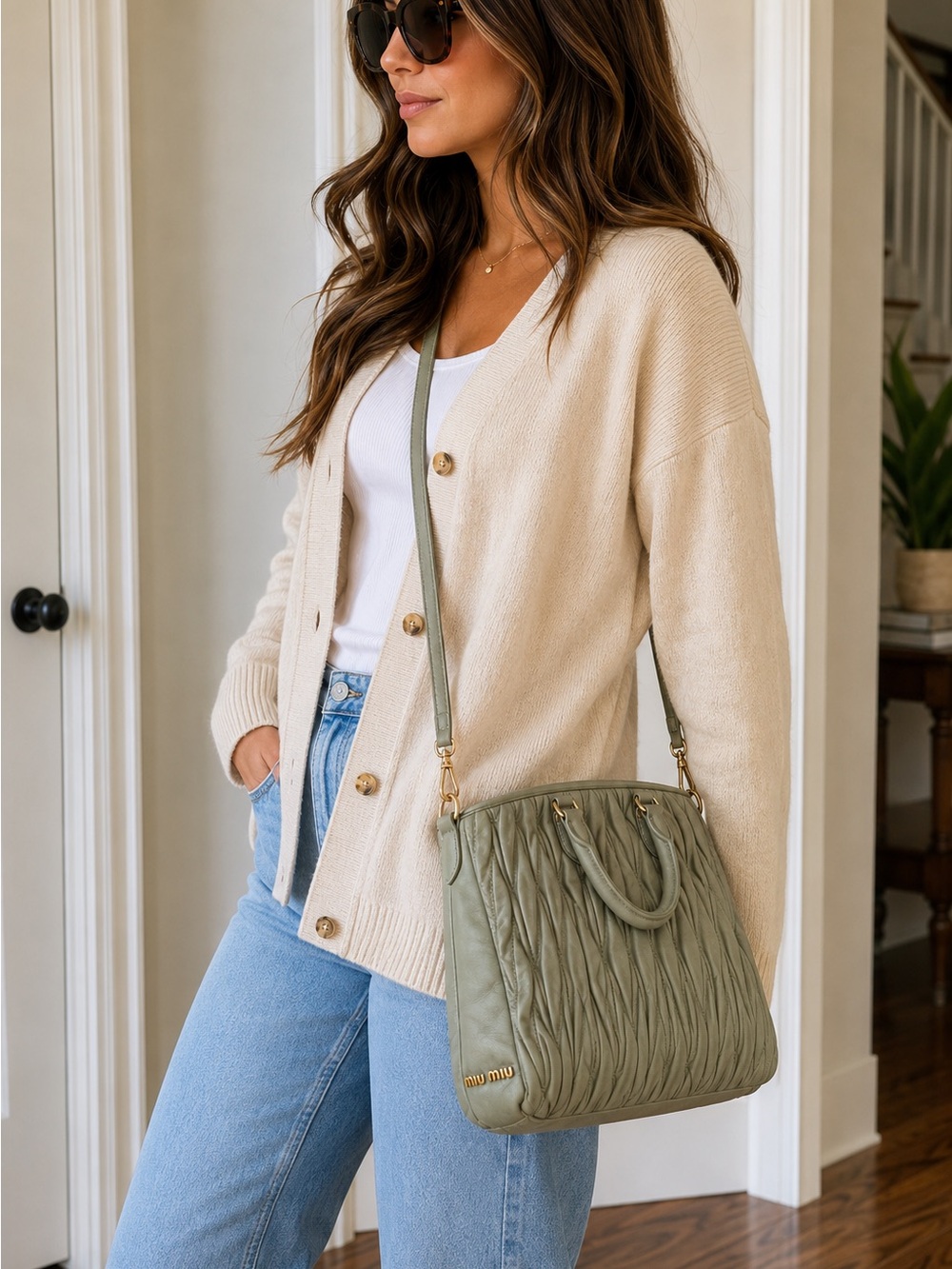 Miu Miu 2Way Matelasse Shoulder bag crossbody tote Limited Edition in aqua
